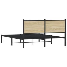 Berkfield Home Metal Bed Frame without Mattress Sonoma Oak 140x200 cm in Brown - thumbnail 7
