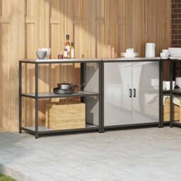 Berkfield Home with Shelf with Storage with Door Adjustable 2 pcs Galvanised steel in Silver - thumbnail 4