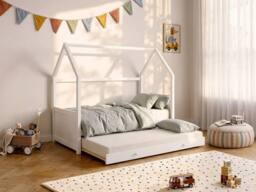 Vente-unique Cabin Trundle Bed 2 X 90 X 190 Cm - Pine - White - HURRA - Size: Single - thumbnail 3