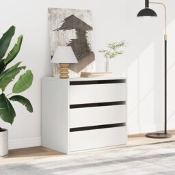 Berkfield Home Corner Chest of Drawers White 60x41x58 cm Engineered Wood - Size: 60 x 41 x 58 cm - thumbnail 3