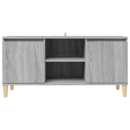 Berkfield Home TV Cabinet with Solid Wood Legs Grey Sonoma 103.5x35x50 cm - thumbnail 3