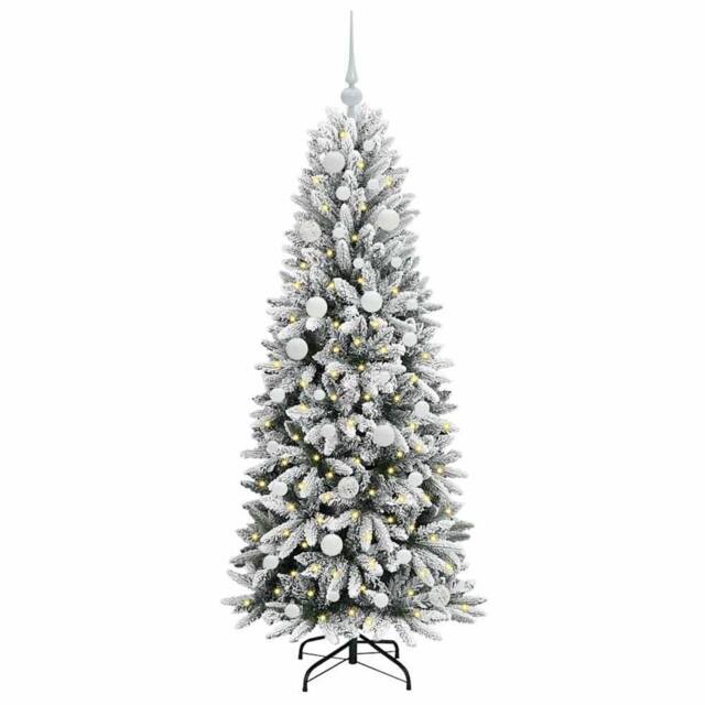 Berkfield Home Green Artificial Christmas Tree with 150 LEDs White 63 x 63 x 150 cm - image 1