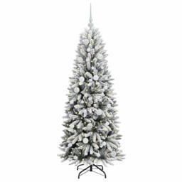 Berkfield Home Green Artificial Christmas Tree with 150 LEDs White 63 x 63 x 150 cm - thumbnail 1