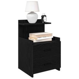Berkfield Home Durable Bedside Cabinets 2 pcs with 2 Drawers Black 40x36.5x62 cm - thumbnail 2