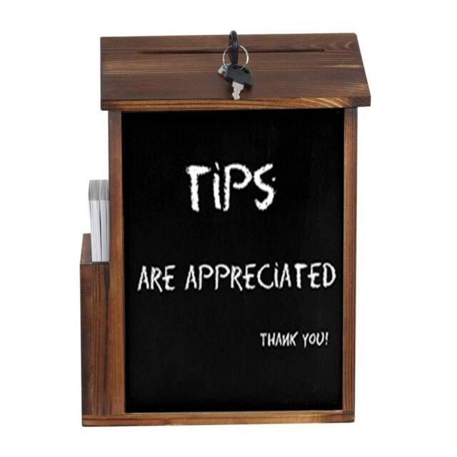 NESTLUNE Lockable Comment Ballot Boxes Feedback Tip Prayer Boxes in Dark Brown - image 1