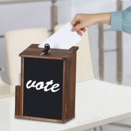 NESTLUNE Lockable Comment Ballot Boxes Feedback Tip Prayer Boxes in Dark Brown - thumbnail 6