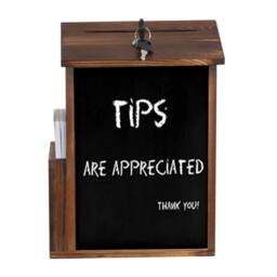 NESTLUNE Lockable Comment Ballot Boxes Feedback Tip Prayer Boxes in Dark Brown