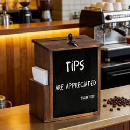 NESTLUNE Lockable Comment Ballot Boxes Feedback Tip Prayer Boxes in Dark Brown - thumbnail 5