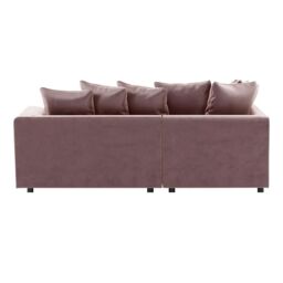 Furnishings For Less UK Brooklyn Plush Velvet 3 to 4 Seater L Shaped Corner Sofa Left Hand Facing in Pink - thumbnail 3