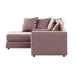 Furnishings For Less UK Brooklyn Plush Velvet 3 to 4 Seater L Shaped Corner Sofa Left Hand Facing in Pink - thumbnail 4