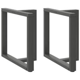 Berkfield Home Dining Table Legs T-Shaped¬†2 pcs Anthracite 70x35x(72-73) cm Steel in Dark Grey - thumbnail 2