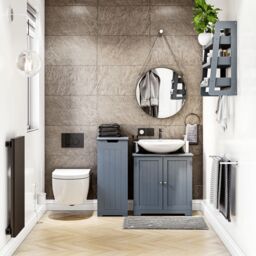 Home Discount Bath Vida Laundry Hamper - Freestanding Compact Bathroom Storage Unit in Grey - thumbnail 5