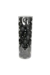 KDMD 48 Black Baubles in MattShiny & Glitter Finish 10cm - thumbnail 2