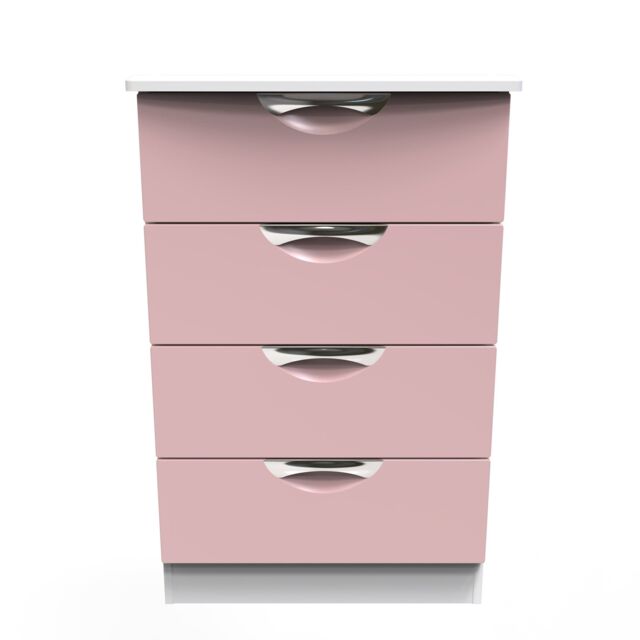 Ready Assembled 2 U Holborn 4 Drawer Midi Chest (Ready Assembled) in Dusty Pink - Size: Medium - image 1