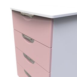 Ready Assembled 2 U Holborn 4 Drawer Midi Chest (Ready Assembled) in Dusty Pink - Size: Medium - thumbnail 4