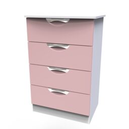 Ready Assembled 2 U Holborn 4 Drawer Midi Chest (Ready Assembled) in Dusty Pink - Size: Medium - thumbnail 3