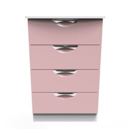 Ready Assembled 2 U Holborn 4 Drawer Midi Chest (Ready Assembled) in Dusty Pink - Size: Medium - thumbnail 1