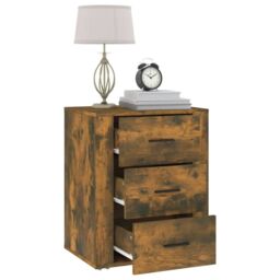 Berkfield Home Bedside Cabinet Smoked Oak 50x36x60 cm Engineered Wood in Brown - Size: 50 x 36 x 60 cm - thumbnail 5