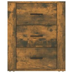 Berkfield Home Bedside Cabinet Smoked Oak 50x36x60 cm Engineered Wood in Brown - Size: 50 x 36 x 60 cm - thumbnail 6
