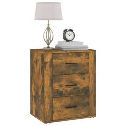 Berkfield Home Bedside Cabinet Smoked Oak 50x36x60 cm Engineered Wood in Brown - Size: 50 x 36 x 60 cm - thumbnail 4