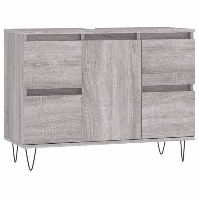 Berkfield Home Bathroom Cabinet Grey Sonoma 80x33x60 cm Engineered Wood - Size: 80 x 33 x 60 cm - image 1
