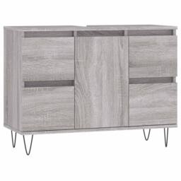 Berkfield Home Bathroom Cabinet Grey Sonoma 80x33x60 cm Engineered Wood - Size: 80 x 33 x 60 cm