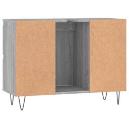 Berkfield Home Bathroom Cabinet Grey Sonoma 80x33x60 cm Engineered Wood - Size: 80 x 33 x 60 cm - thumbnail 7