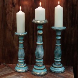 KDMD Medium Candle Stand - Turquois Gold in Turquoise - thumbnail 4