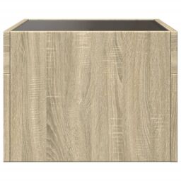 Berkfield Home Bedside Table with Infinity LED Sonoma Oak 40x40x30 cm in Brown - Size: 40 x 40 x 30 cm - thumbnail 5
