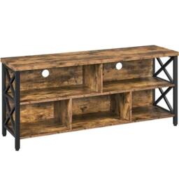 Havendro TV Stand for 65 In TVs, Large Media Entertainment Center in Brown - thumbnail 1