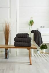 The Lyndon Company Rainham Supersoft Cotton Towel In Soft Absorbent Everyday Design in Charcoal - thumbnail 1
