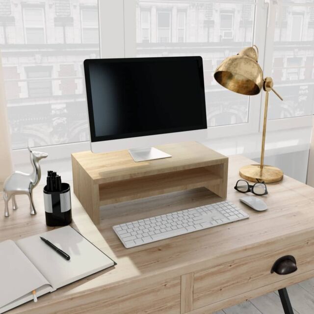 Berkfield Home Monitor Stand Sonoma Oak 42x24x13 cm Engineered Wood in Brown - Size: 42 x 24 x 13 cm - image 1