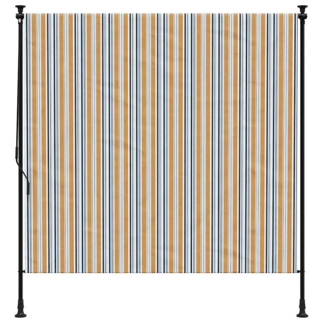 Berkfield Home Outdoor Roller Blind Yellow & White 150x270 cm Fabric&Steel - image 1