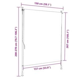 Berkfield Home Outdoor Roller Blind Yellow & White 150x270 cm Fabric&Steel - thumbnail 9