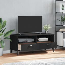 Berkfield Home TV Cabinet VIKEN Black Engineered Wood - thumbnail 3