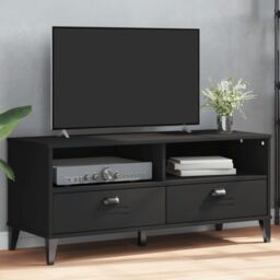 Berkfield Home TV Cabinet VIKEN Black Engineered Wood - thumbnail 1