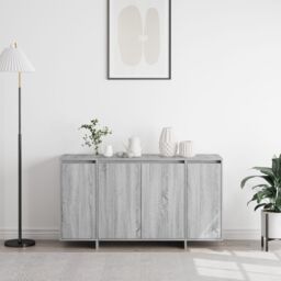 Berkfield Home Sideboard Grey sonoma Engineered wood 120 x 41 x 75 cm in Light Grey - thumbnail 4
