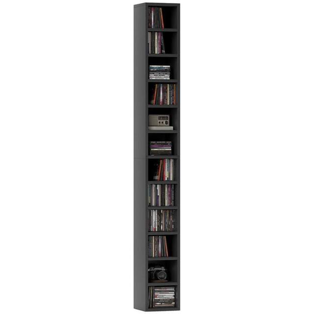 FORGEVIO 204 CD Storage Tower, Tall Storage Tower with 12 Tiers, Black - image 1