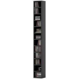 FORGEVIO 204 CD Storage Tower, Tall Storage Tower with 12 Tiers, Black - thumbnail 5