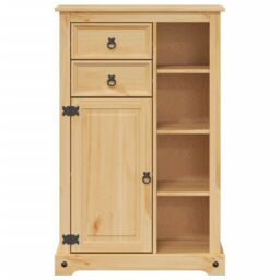 Berkfield Home Bathroom Cabinet Corona 70x33x110 cm Solid Wood Pine in Brown - Size: 70 x 33 x 110 cm - thumbnail 5