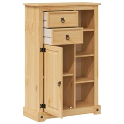 Berkfield Home Bathroom Cabinet Corona 70x33x110 cm Solid Wood Pine in Brown - Size: 70 x 33 x 110 cm - thumbnail 4