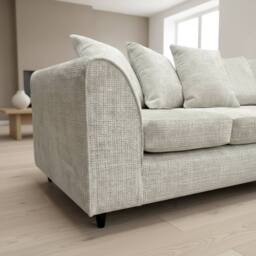 Abakus Direct Jumbo Chenille Corner Right Sofa with Plush Chaise Extension in White - thumbnail 7