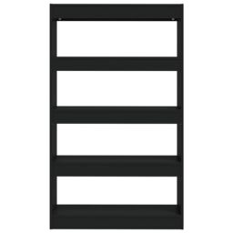 Berkfield Home Book Cabinet/Room Divider Black 80x30x135 cm Engineered Wood - Size: 80 x 30 x 135 cm - thumbnail 5