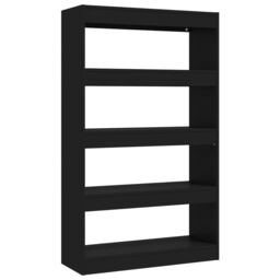 Berkfield Home Book Cabinet/Room Divider Black 80x30x135 cm Engineered Wood - Size: 80 x 30 x 135 cm - thumbnail 2