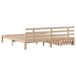 Berkfield Home Bed Frame with Drawers without Mattress 180x200 cm Super King in Brown - thumbnail 6