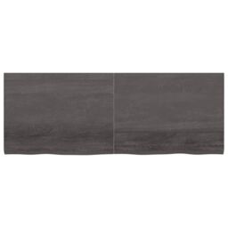 Berkfield Home Wall Shelf Dark Grey 160x60x(2-4) cm Treated Solid Wood Oak in Brown - thumbnail 2