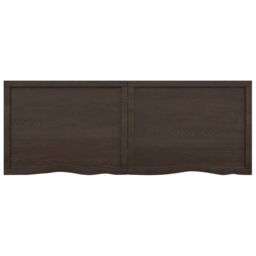 Berkfield Home Wall Shelf Dark Grey 160x60x(2-4) cm Treated Solid Wood Oak in Brown - thumbnail 3