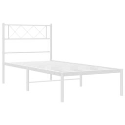 Berkfield Home Metal Bed Frame with Headboard White 80x200 cm - thumbnail 4