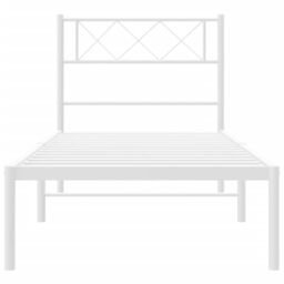 Berkfield Home Metal Bed Frame with Headboard White 80x200 cm - thumbnail 5