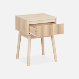sweeek Wood Decor 1 Drawer Bedside Table (set Of 2) in Light Brown - thumbnail 2